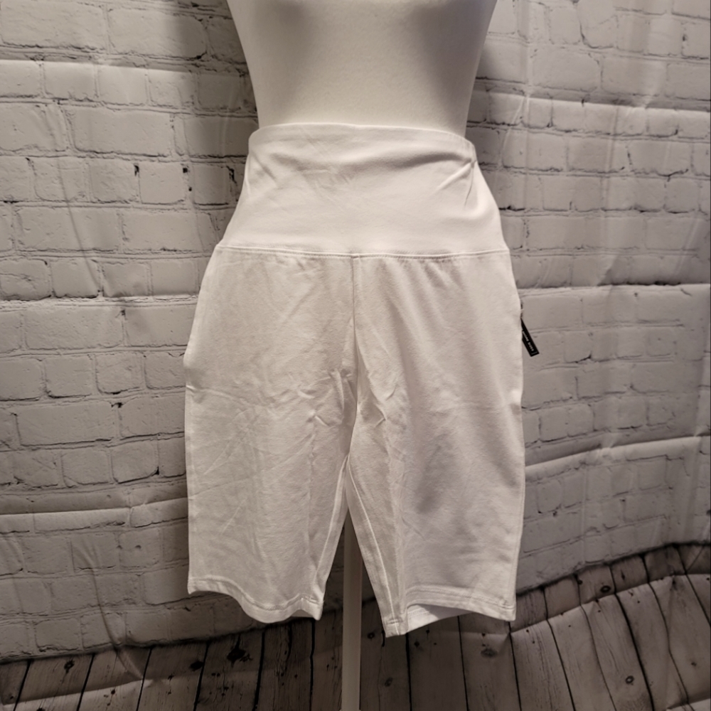 NWT High Waisted White Bike Shorts